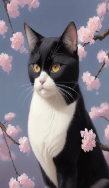 [LINE着せ替え] 浮世絵の桜猫 03VKの画像1