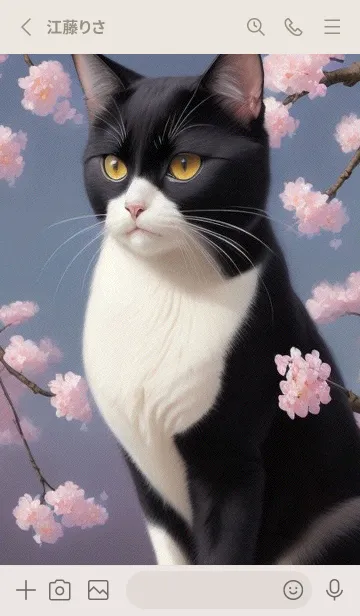 [LINE着せ替え] 浮世絵の桜猫 03VKの画像2