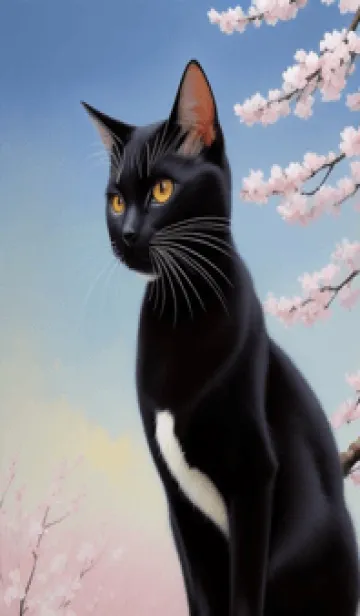 [LINE着せ替え] 浮世絵の桜猫 7FwTの画像1