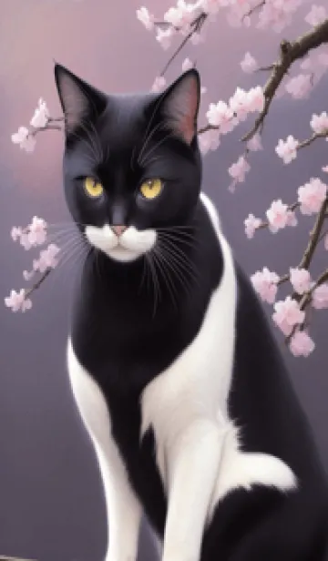 [LINE着せ替え] 浮世絵の桜猫 55sMの画像1