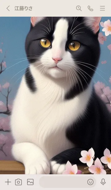 [LINE着せ替え] 浮世絵の桜猫 o3k1の画像2