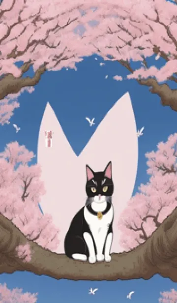 [LINE着せ替え] 浮世絵の桜猫 c4rhの画像1