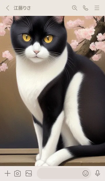 [LINE着せ替え] 浮世絵の桜猫 JZeUの画像2