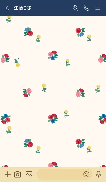 [LINE着せ替え] Retro Flower greenの画像2