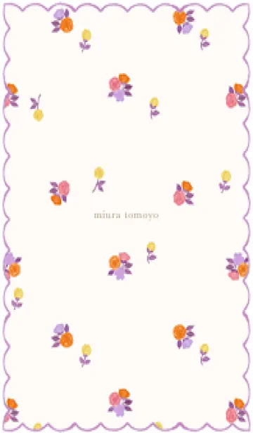 [LINE着せ替え] Retro Flower purpleの画像1