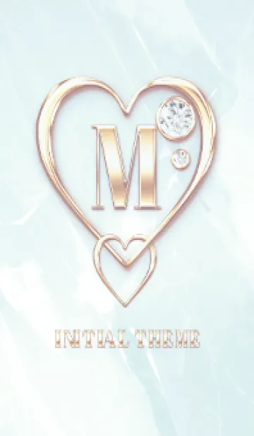 [LINE着せ替え] 【 M 】 Heart Charm & Initial - Blue 2の画像1