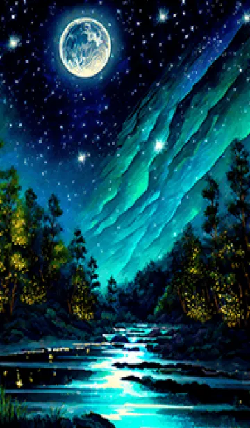 [LINE着せ替え] 綺麗な星空の夜景着せかえ#172の画像1