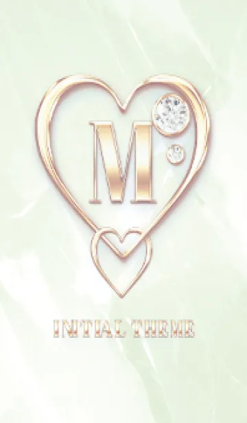 [LINE着せ替え] 【 M 】 Heart Charm & Initial - Greenの画像1