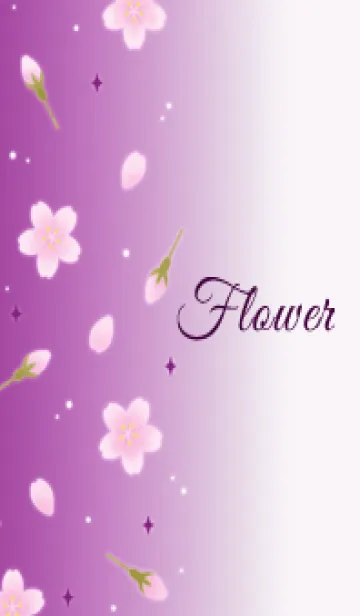 [LINE着せ替え] Flower 006 【桜×紫】の画像1