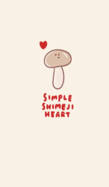 [LINE着せ替え] simple Shimeji mushrooms heart beige.の画像1