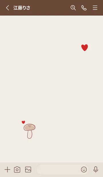 [LINE着せ替え] simple Shimeji mushrooms heart beige.の画像2