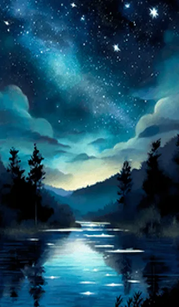 [LINE着せ替え] 綺麗な星空の夜景着せかえ#177の画像1