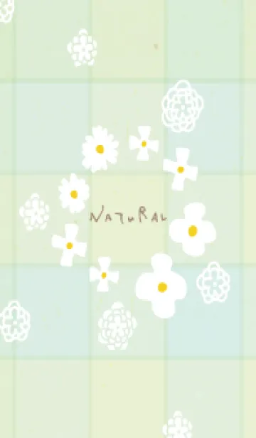 [LINE着せ替え] 白い花 チェック柄4の画像1