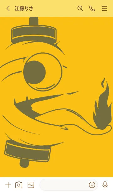 [LINE着せ替え] kabemon-提灯おばけ 鬱金色の画像2