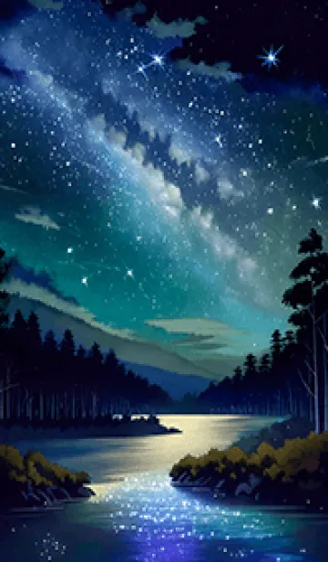[LINE着せ替え] 綺麗な星空の夜景着せかえ#182の画像1