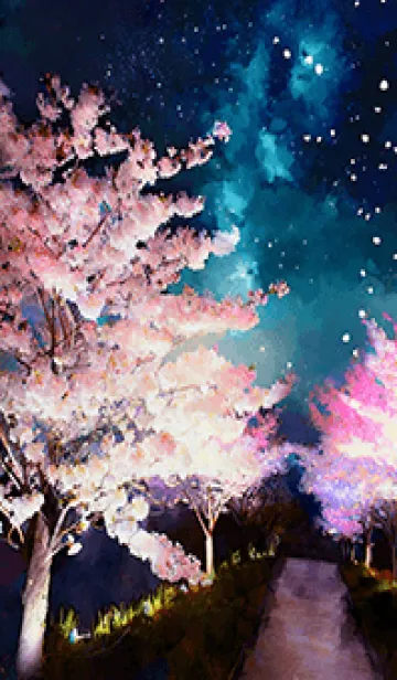 [LINE着せ替え] 美しい夜桜の着せかえ#88の画像1