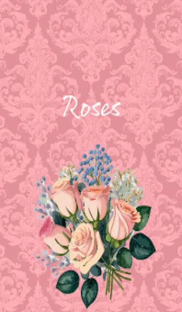 [LINE着せ替え] light pink 洋風の薔薇の花束の画像1