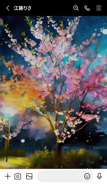 [LINE着せ替え] 美しい夜桜の着せかえ#89の画像2