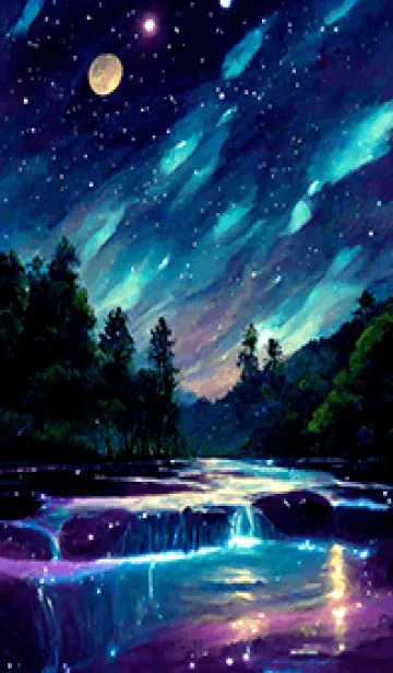 [LINE着せ替え] 綺麗な星空の夜景着せかえ#187の画像1