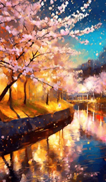 美しい夜桜の着せかえ#92の着せ替えメイン画像