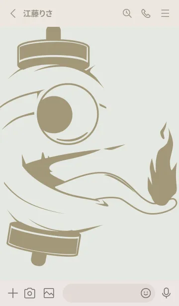 [LINE着せ替え] kabemon-提灯おばけ ミストホワイトの画像2