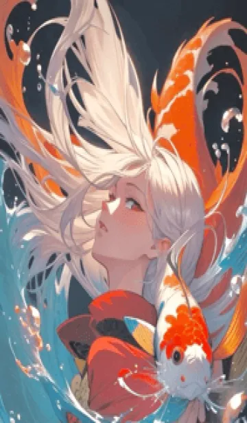 [LINE着せ替え] 浮世絵鯉 gz9Uの画像1