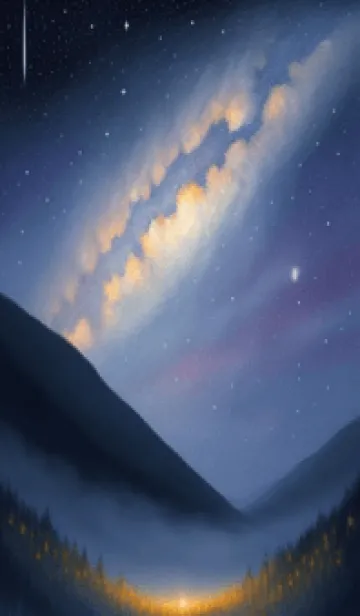 [LINE着せ替え] 山中露营 夜晚 UXpaの画像1