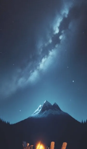 [LINE着せ替え] 山中露营 夜晚 oVdpの画像1