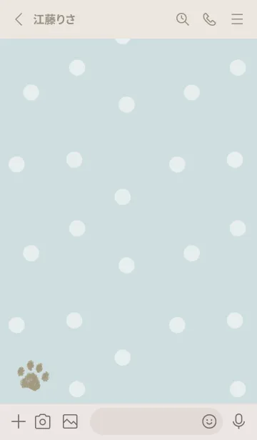 [LINE着せ替え] 大人可愛い肉球 -ライトブルー- ドットの画像2
