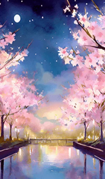 [LINE着せ替え] 美しい夜桜の着せかえ#99の画像1