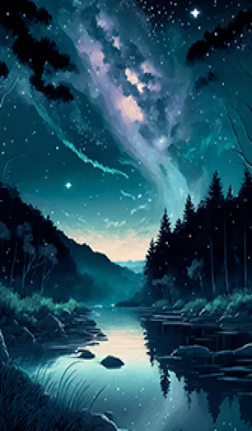 [LINE着せ替え] 綺麗な星空の夜景着せかえ#196の画像1