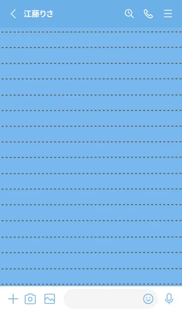 [LINE着せ替え] シンプル点線ノート/ブルー/イエローの画像2