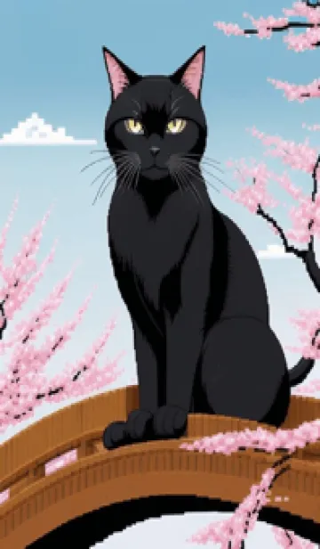 [LINE着せ替え] 浮世絵の桜猫 l7P6の画像1