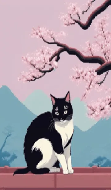 [LINE着せ替え] 浮世絵の桜猫 VKObの画像1