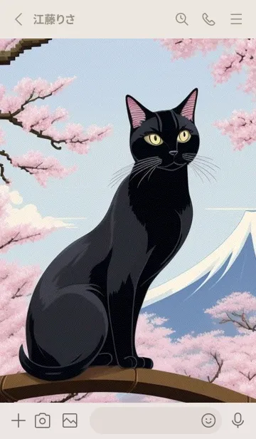 [LINE着せ替え] 浮世絵の桜猫 8kFNの画像2