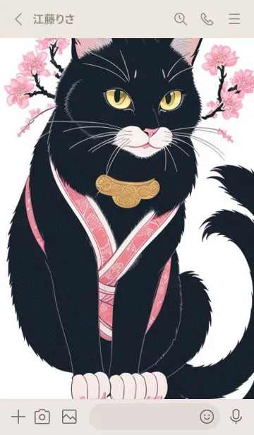 [LINE着せ替え] 浮世絵の桜猫 uGPXの画像2