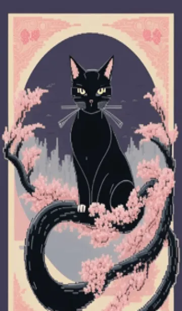 [LINE着せ替え] 浮世絵の桜猫 9DLZの画像1