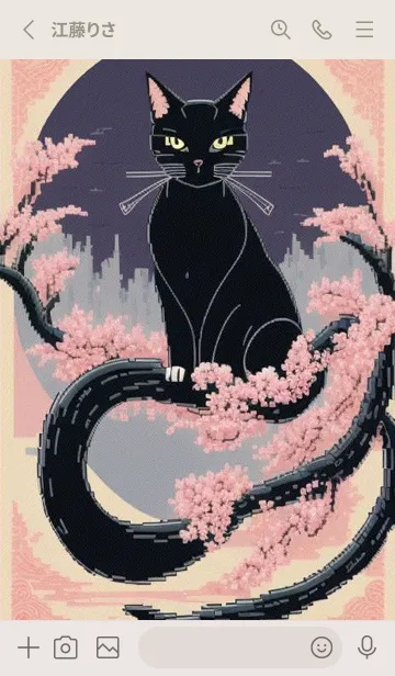 [LINE着せ替え] 浮世絵の桜猫 9DLZの画像2