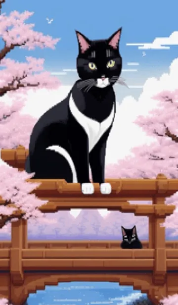 [LINE着せ替え] 浮世絵の桜猫 3n9Cの画像1