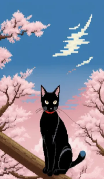 [LINE着せ替え] 浮世絵の桜猫 HZAAの画像1