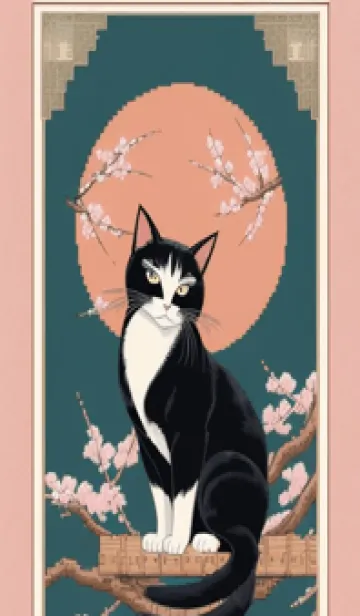 [LINE着せ替え] 浮世絵の桜猫 ZHIoの画像1