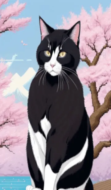 [LINE着せ替え] 浮世絵の桜猫 nCxOの画像1