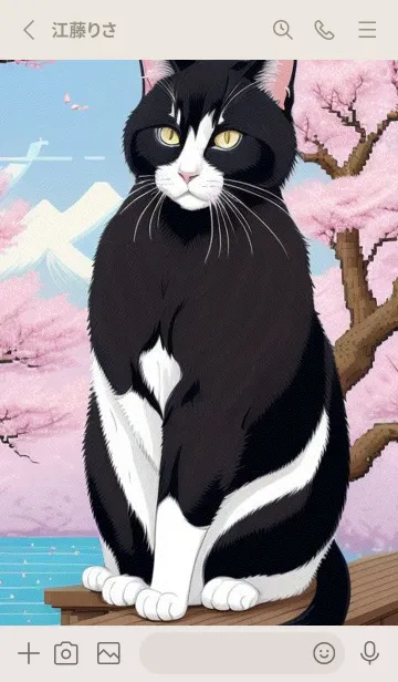 [LINE着せ替え] 浮世絵の桜猫 nCxOの画像2