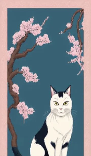 [LINE着せ替え] 浮世絵の桜猫 oRMhの画像1