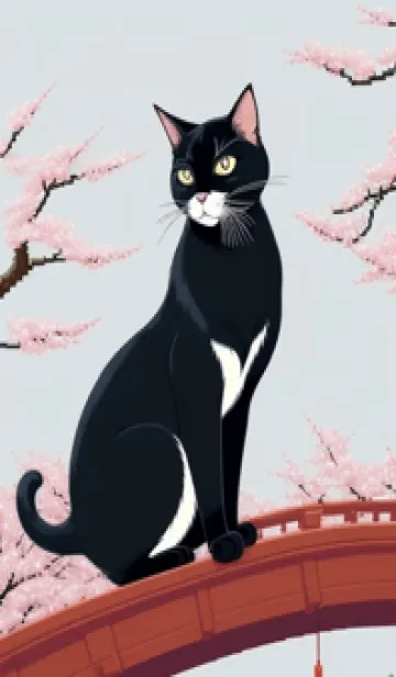 [LINE着せ替え] 浮世絵の桜猫 Jz9Fの画像1