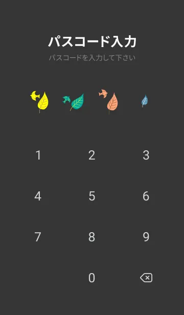 [LINE着せ替え] 鳥と葉 黒色の画像4