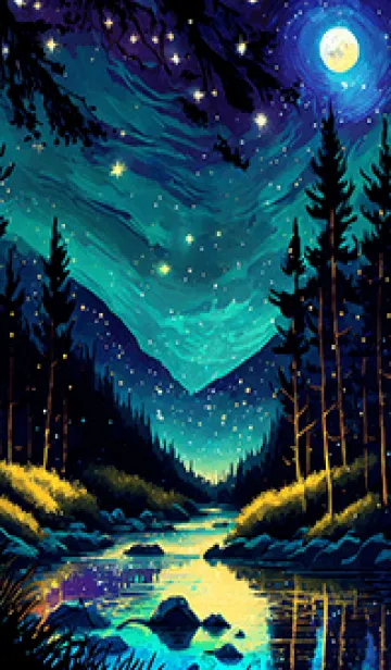 [LINE着せ替え] 綺麗な星空の夜景着せかえ#205の画像1