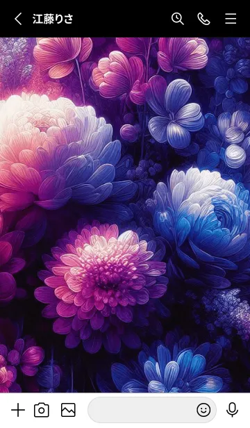 [LINE着せ替え] Beautiful Flower-BLUE PURPLEの画像2