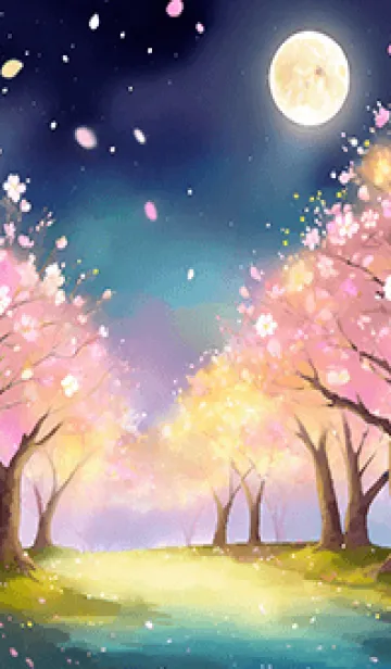 [LINE着せ替え] 美しい夜桜の着せかえ#106の画像1