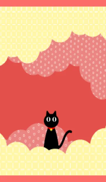 [LINE着せ替え] クロネコちゃん 赤色の画像1